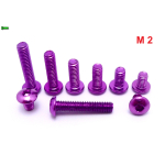 FIOLETOWE ALUMINIOWE ŚRUBY ISO 7380 M2